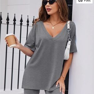 NWT Gray V-Neck Women's lounge set